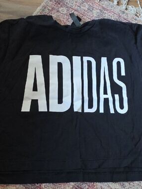 adidas Black Tee with Bold White Logo
